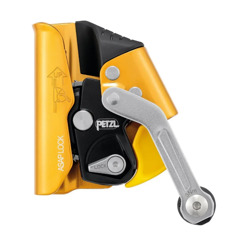 ASAP LOCK model 2026. Przyrząd asekuracyjny Petzl na linę z blokadą